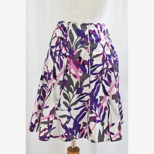 Ann Taylor Women's Size 2P White and Purple Short Skirt